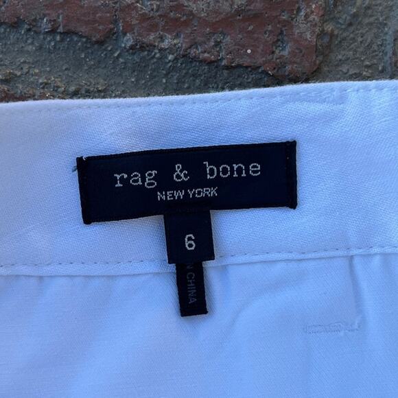Rag &. Bone White Shorts Cuffed Pockets Belt Loops High Waisted Size 6 - Picture 2 of 3